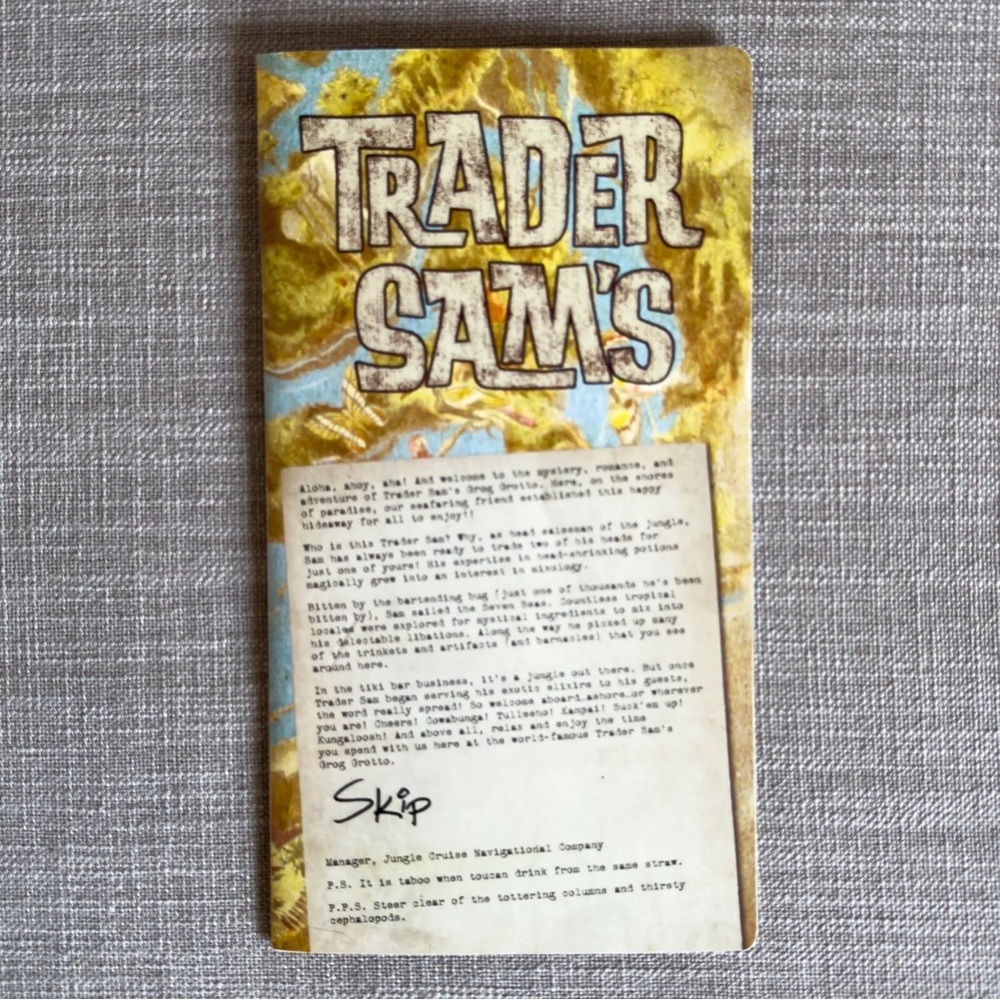 2015 Trader Sam's Grog Grotto Tiki Drink Menu WDW Polynesian Village Resort